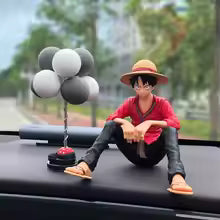 Car Interior Dashboard Ornaments Cartoon Anime ONE PIECE Luffy Yukino Set Action Figure Model Balloon Decor Auto Accessories
