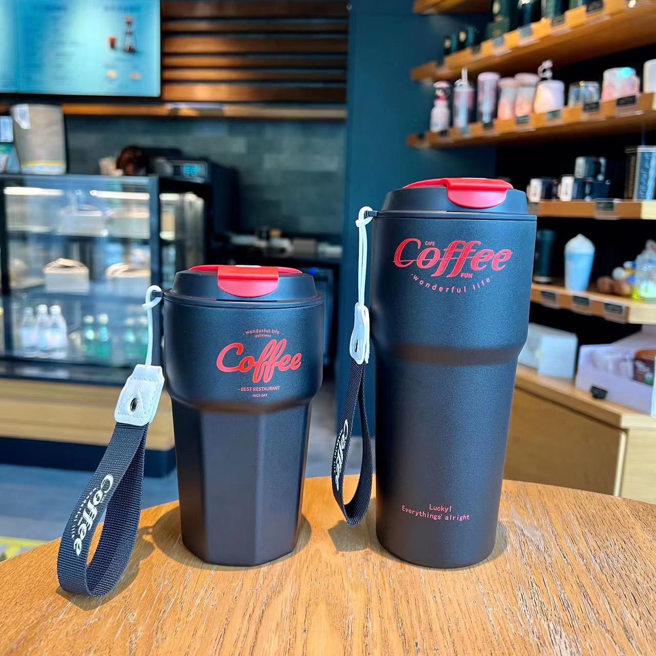 Portable Double Stainless Steel Coffee Mug Leak-Proof Thermos Travel Thermal Vacuum Flask Car Insulated Water Bottle 420ml/620ml
