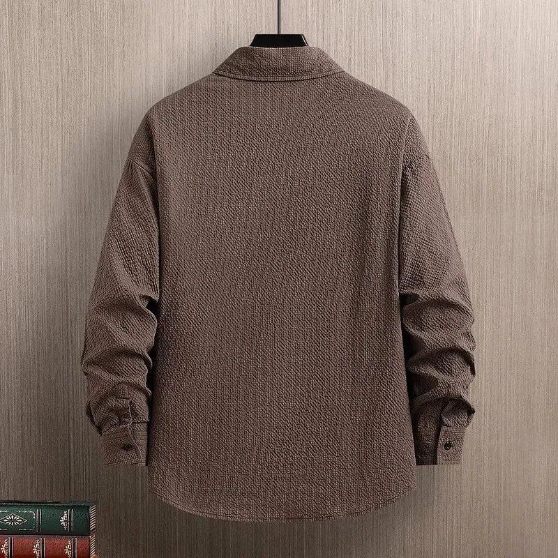 Men Casual Shirts For Daily Wear Smart Casual Single Breasted Full Sleeve Solid Color Turn Down Collar Spring And Autumn