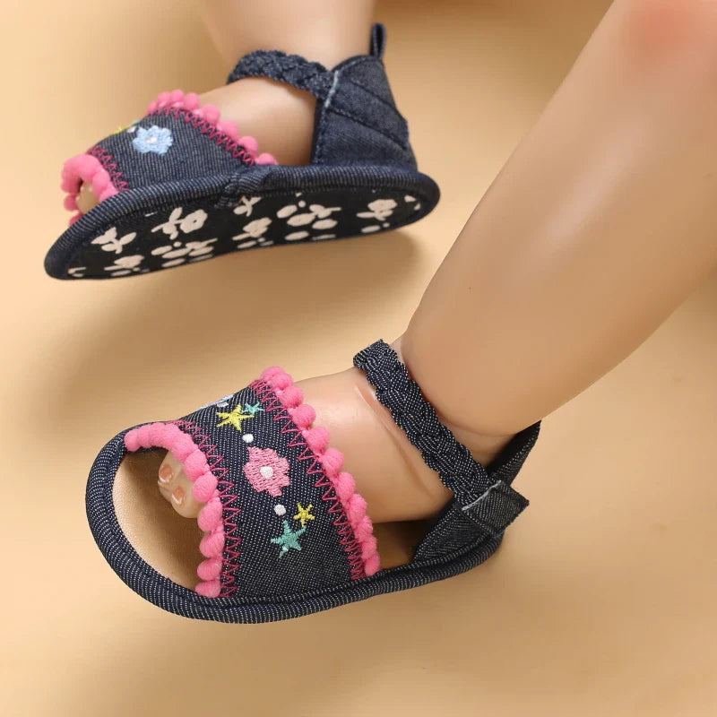 VALEN SINA 0-18M Newborn Baby Girls Summer Shoes Sandals First Walkers Newborn Shoes Casual Soft Sole Sandals Toddler Shoes (Available)