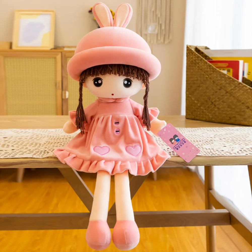 Cute Filled Pp Cotton Girl with Hat Skirt 50cm Height Sweetheart Rag Cozy Cuddle Soft Gift