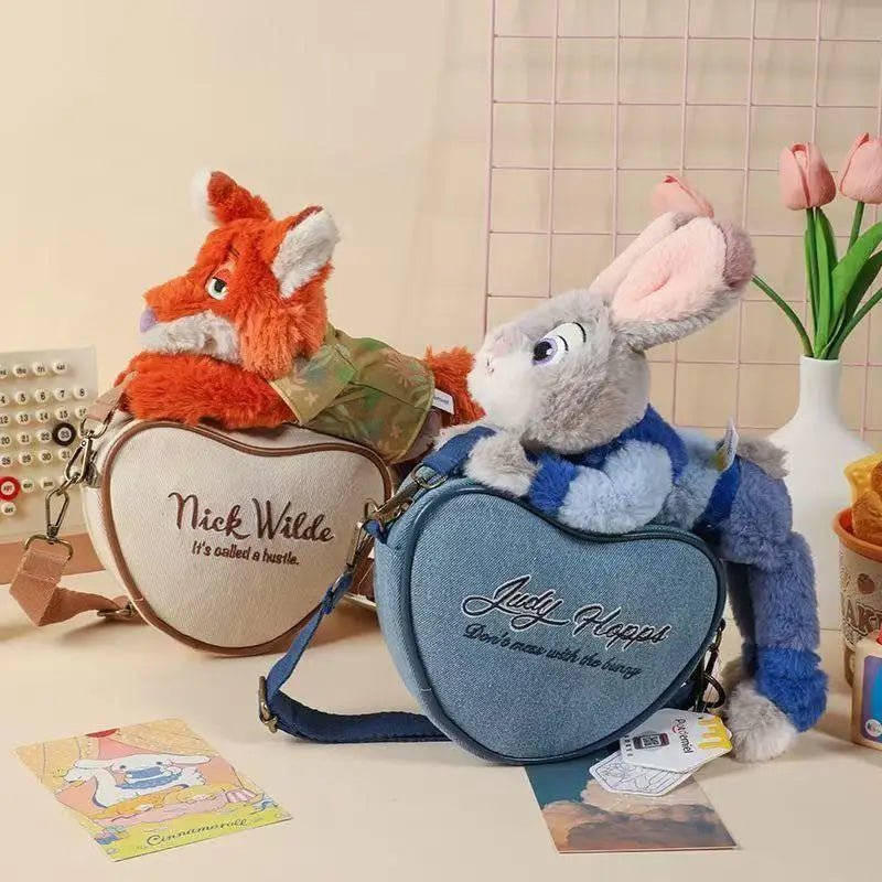 Judith Nick Disney Hot Selling Shoulder Bag Plush Cute Cartoon Personalized Fashion Crazy Zootopia Doll Shoulder Bag Couple Gift