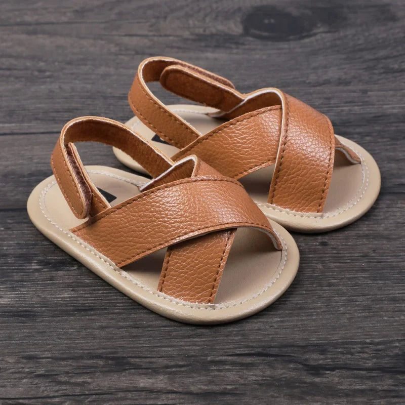 Summer Baby Boys Girls Shoes PU Solid Color Anti-Slip Infant Sandals Toddler First Walkers Casual Newborn Shoes 0-18M (Available)