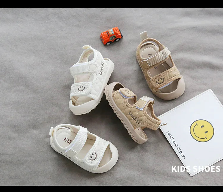 Children Shoes Little Kids Sport Sandals Lucky Smile Face Unisex Baby Boys Girls Casual Anti-slip Sandals
