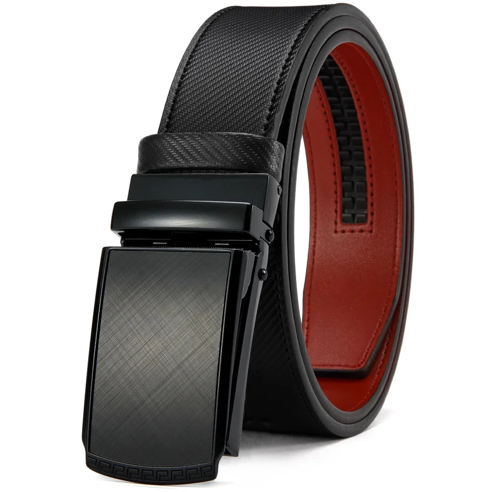 DOOPAI New Mens Belt Hollow Automatic Mens Belt Genuine Leather Luxury Belt  For Men Belt Male Strap Male Metal Automatic Buckle