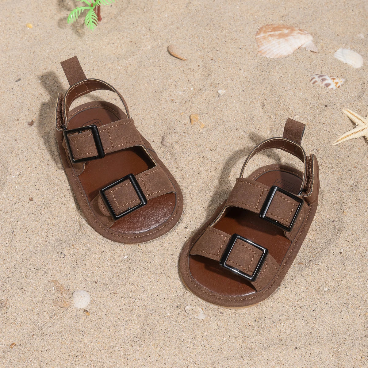 Casual Style Buckle Decoration Beach Baby Sandals Anti-slip Comfortable Soft-soled Baby First Walkers