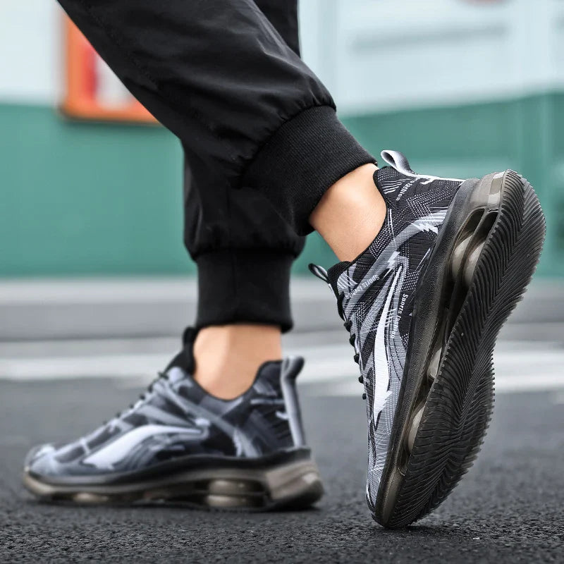 Men's Fashion Basketball Shoes with Air Cushions, Comfortable and Non-Slip, Breathable and Shock-Absorbing, Suitable for Men's Outdoor Activities (Available)