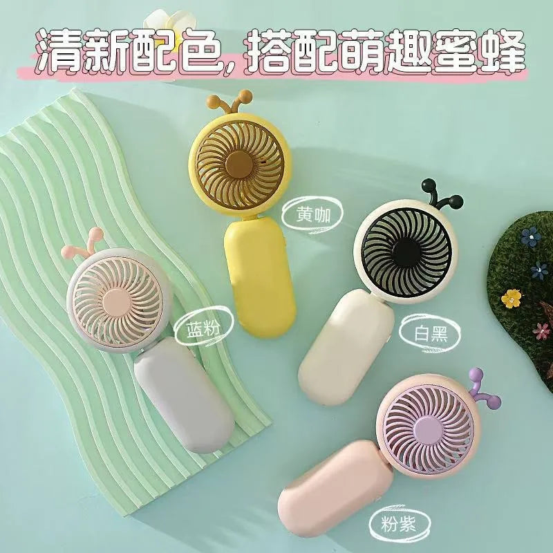 Portable Handheld Fans USB Charging Cartoon Desktop Mini Fan Fisherman Student Summer Outdoor Climbing Fishing Tools Fans