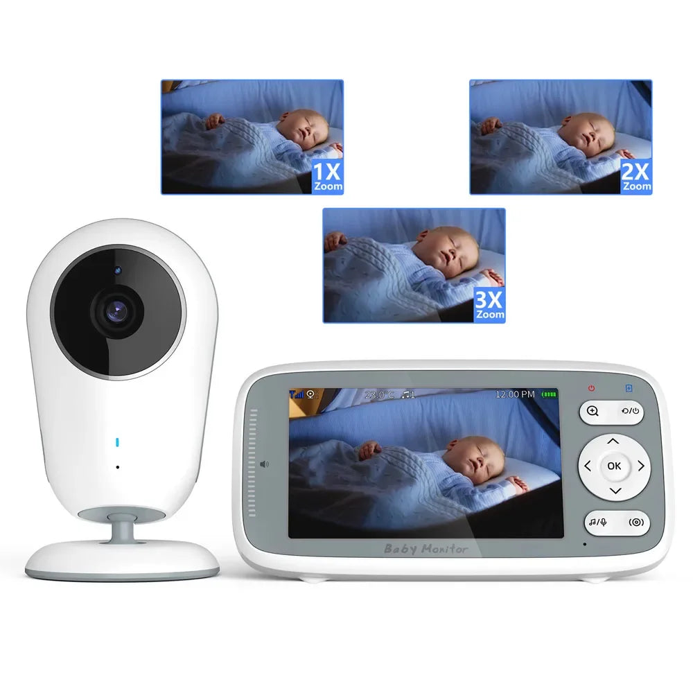 Baby Monitor 3X Digital Zoom Video Camera Two Way Audio Auto Night Vision 720P HD Security Camera Babysitter VB615