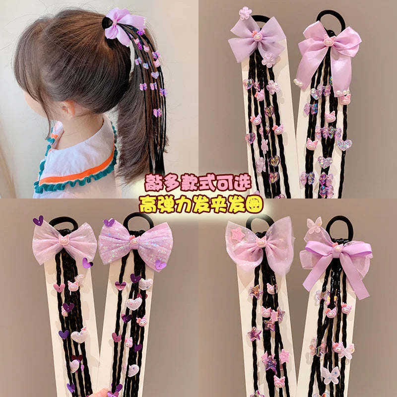 Children's baby cute braid hair tie high ponytail headband hair accessory kawaii gift new style