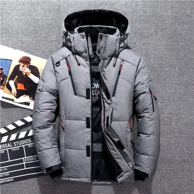 '-20 Degree Winter Down Coat Men White Duck Down Parkas Jacket Mens Thick Warm Snow Parka Jacket Overcoat Windbreaker Warm Parkas  (Available)