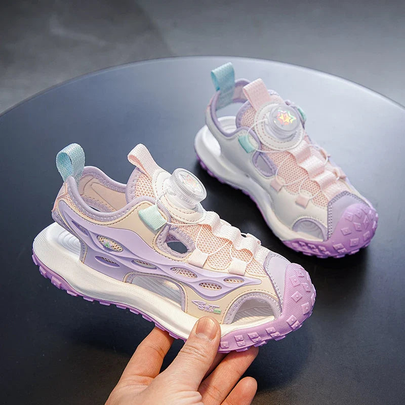 Kids Summer Shoes Girls Outdoor Protecting Toes Beach Sandal Water Shoes Casual Pink Non-slip Children Shoes Breathable Boys