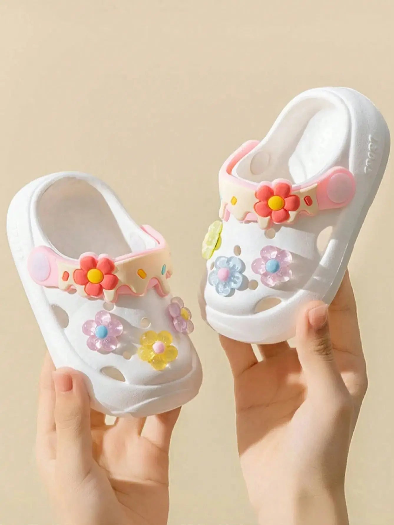 Summer indoor non-slip floral convertible soft-soled sandals for kids