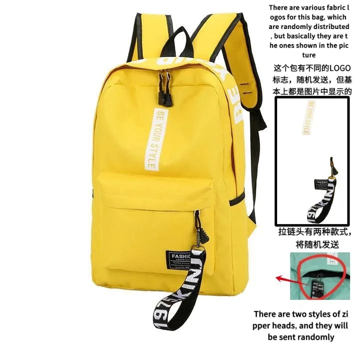 Fashion trend backpack backpack for men and women junior high school high school student bag large capacity korean version of th