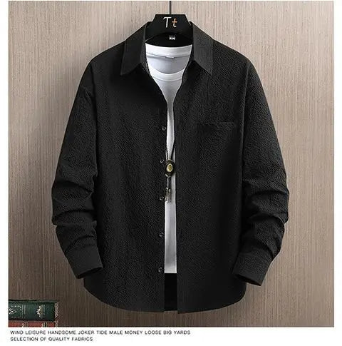 Men Casual Shirts For Daily Wear Smart Casual Single Breasted Full Sleeve Solid Color Turn Down Collar Spring And Autumn