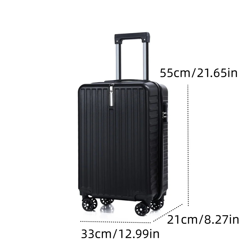 New 20inch Luggage, Rolling Suitcase, Travel Suitcase, Hard-Shell Storage Box, Zipper Closure, Layered Storage