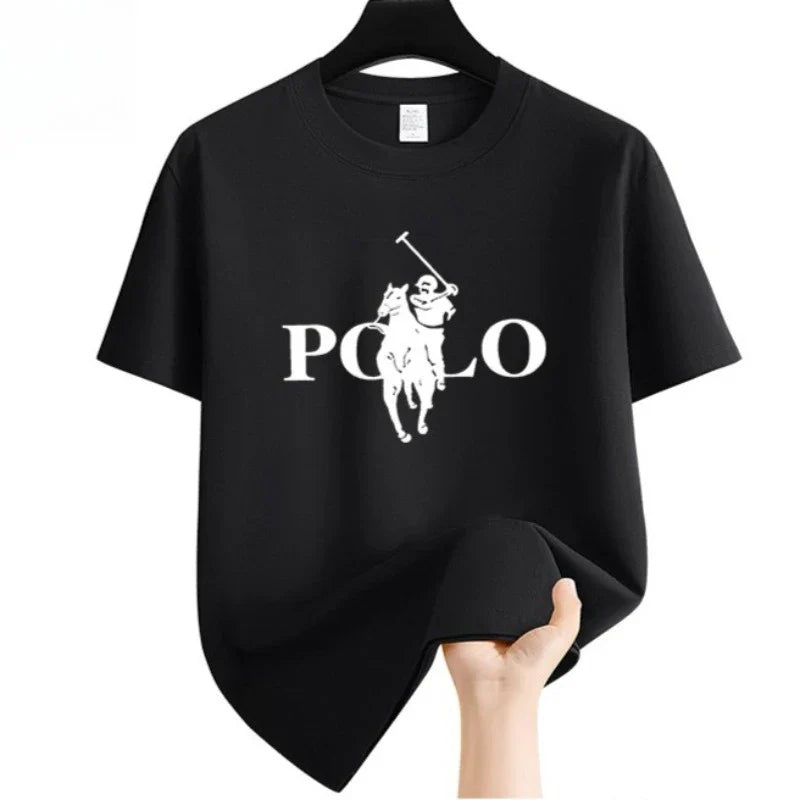 Men's Summer Fashion Brand Clothing  Casual Business Shorts  Loose Sleeve Versatile Round Neck T-Shirt  Breathable T-Shirt  (Available)