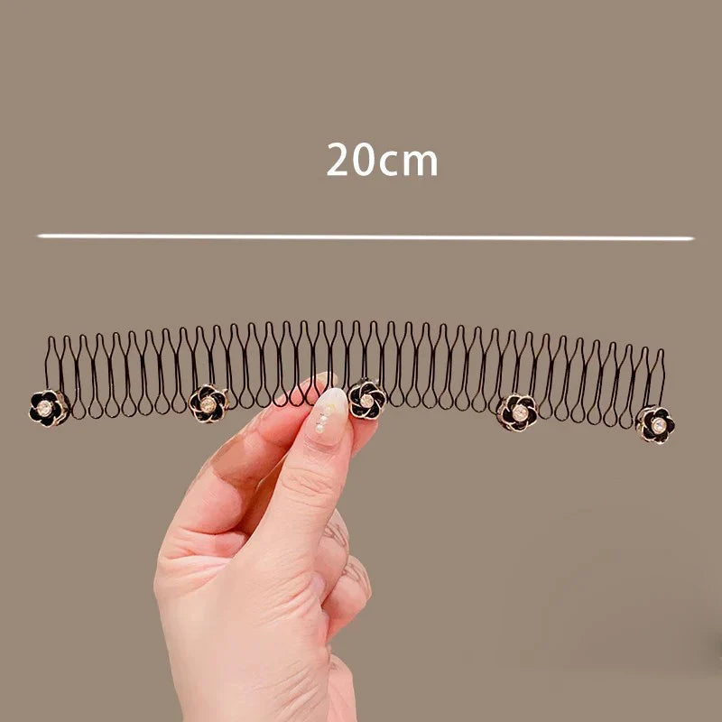 Camellia Hair Comb Invisible Bangs Hair Clip Tidy Artifact Hair pin Girls Hairpin Women Tools Fixed Inser Comb Hair Accessories