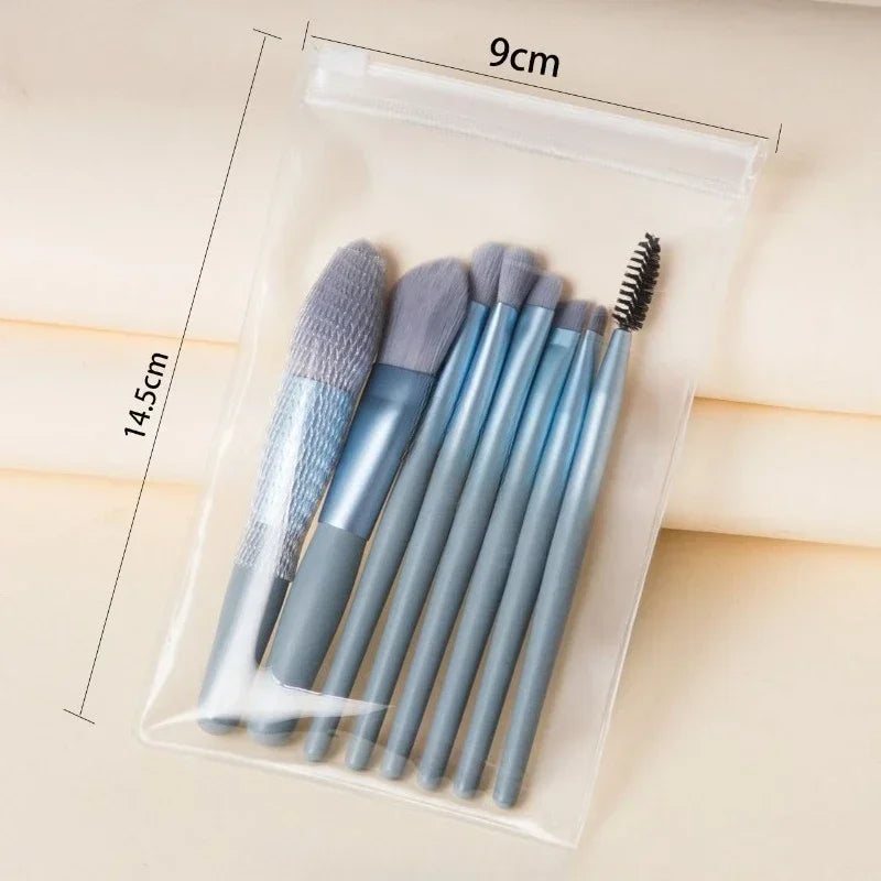 Mini Brush 8-Piece Makeup Bag Portable Concealer Powder Brush Set Soft Fur Make-up Tool Bag Foundation Brush Makeup Brush Set