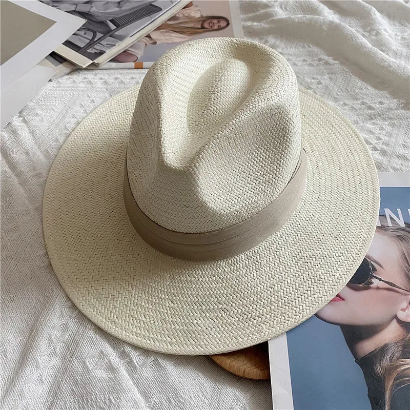 Men's Panama Hat Simple Unisex Five-point Straw Summer Travel Holiday Sun Hat Retro Hat gorras para hombres