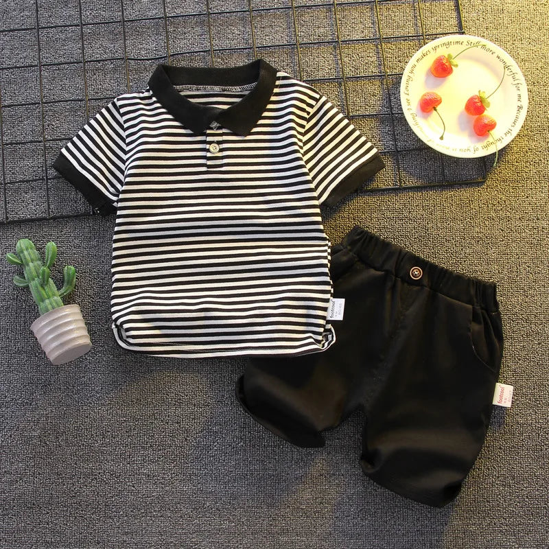 Baby Boy Clothes Summer Children Clothing Polo Shirt Sets Boys Short Toddler Sleeve T-shirt Kids Sports Suit 2pcs Cotton 1-5y (Available)