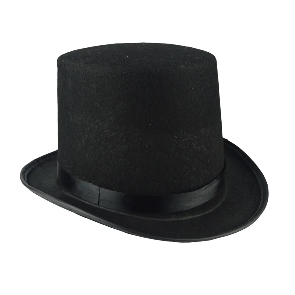 Magician Hat Black Felt Classic Dress Up Costume Accessory Halloween Party Hat for Men Adult Halloween Hats for Adults