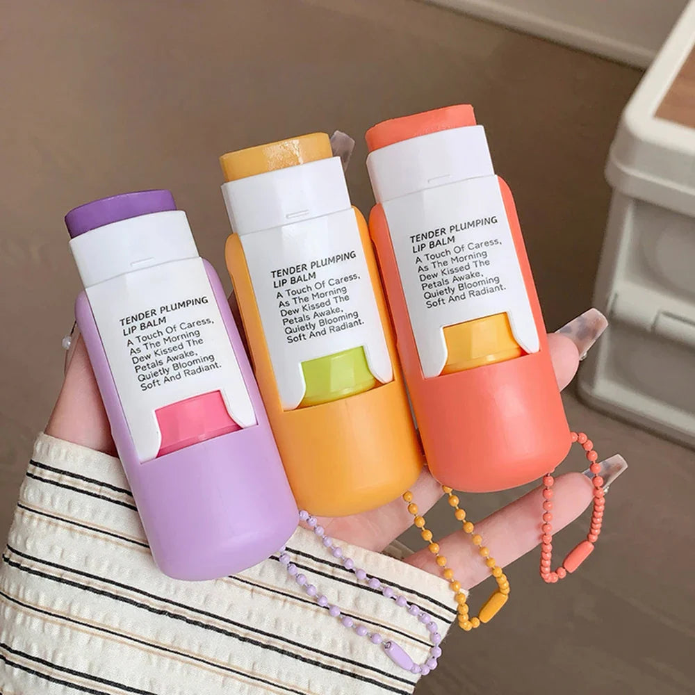Gege Bear Large Capacity Lip Balm Keychain Pendant, Hydrating & Moisturizing Lip Care, Perfect as Lipstick Base & Accessory