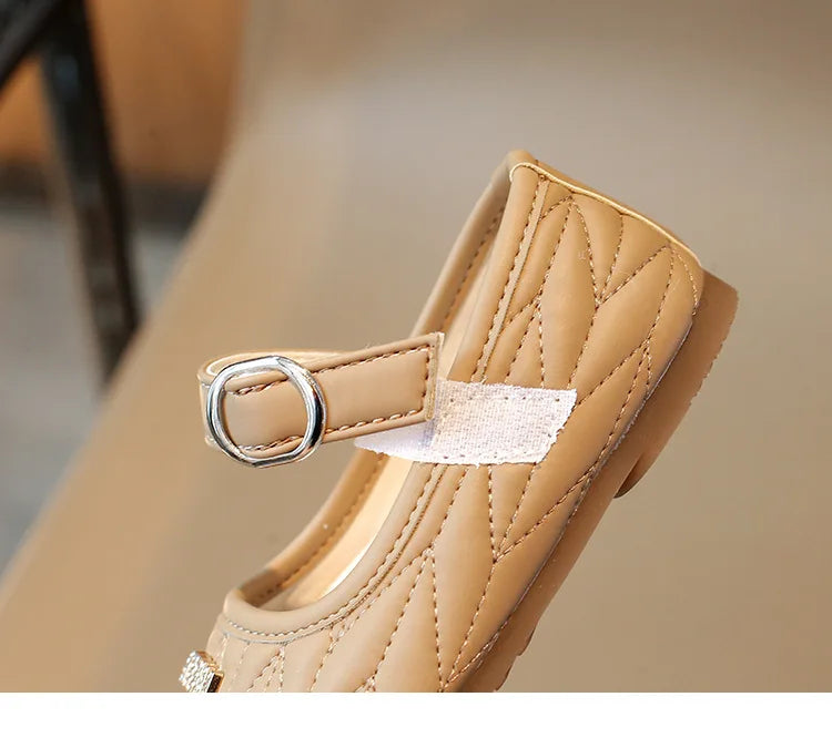 Spring Autumn New Single Shoes Shallow Mouth Bean Shoes Women's Baby Soft Women's Children's Leather Shoes