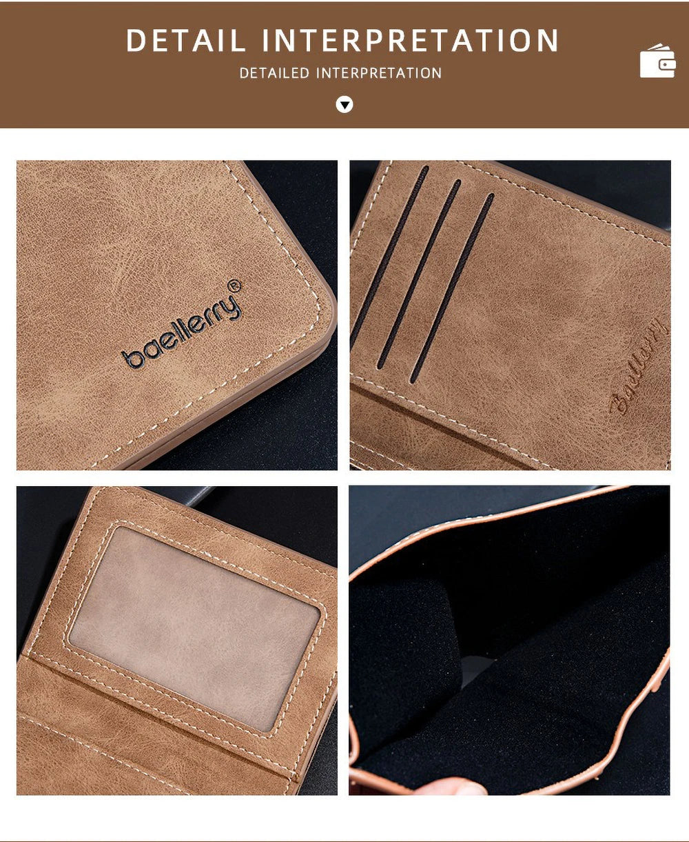 Baellerry Wallet for Men PU Leather Front Pocket Minimalist Money Clip Travel Essentials