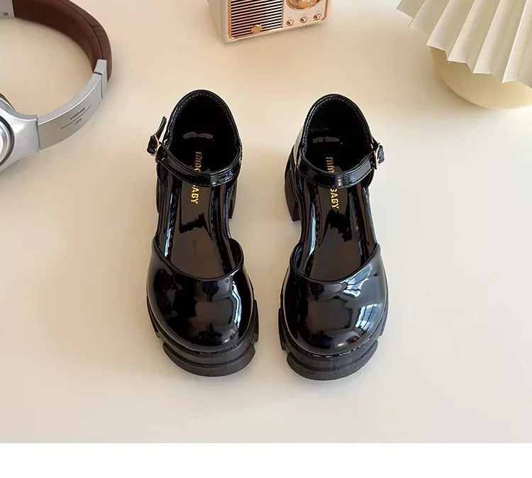 Children Leather Shoes for Girls New Fashion French Style Soft Anti-slippery Versatilel Chic Princess Mary Jane Shoe
