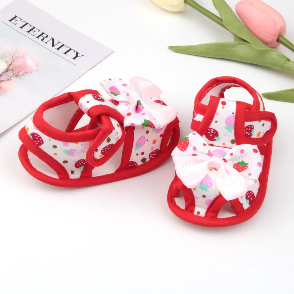 Newborn Infant Baby Girl Princess Bowknot Sandal Sneakers Toddler Soft Crib Walkers Casual Shoes