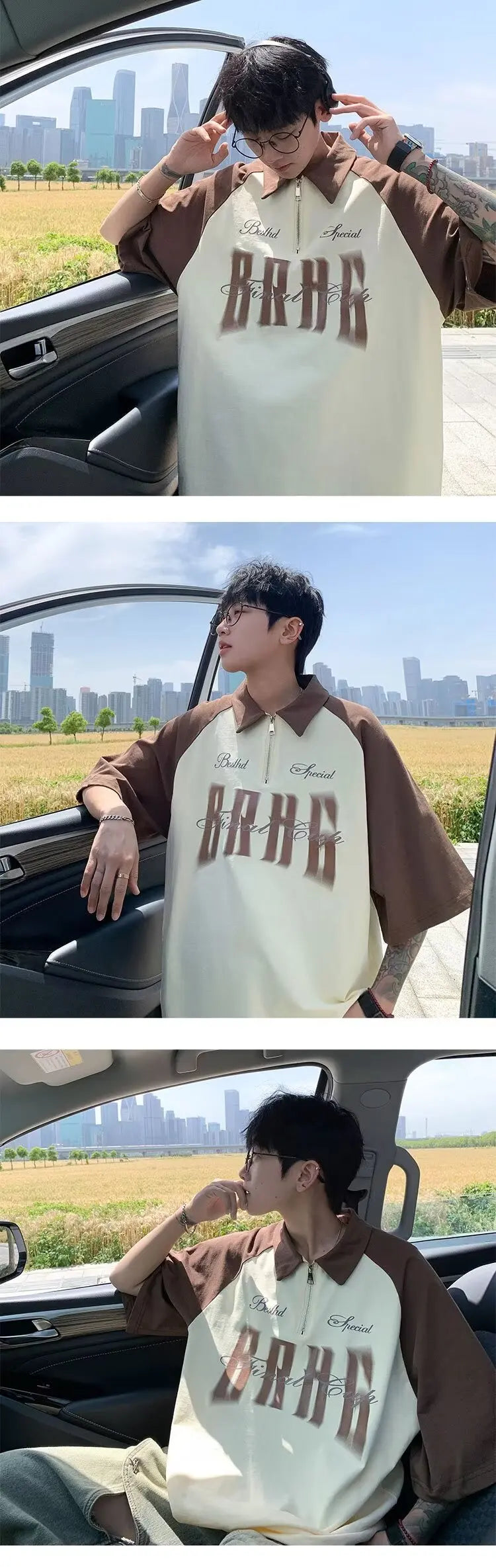 Short Sleeved Polo Shirt For Men Summer American Retro Casual Sportswear Cool And Trendy T-shirt Explosive Street Half Sleeve