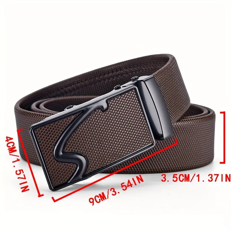 Men's Belt Metal Automatic Buckle Brand Men's High-Quality Belt Famous Brand Luxury Work Business Belt