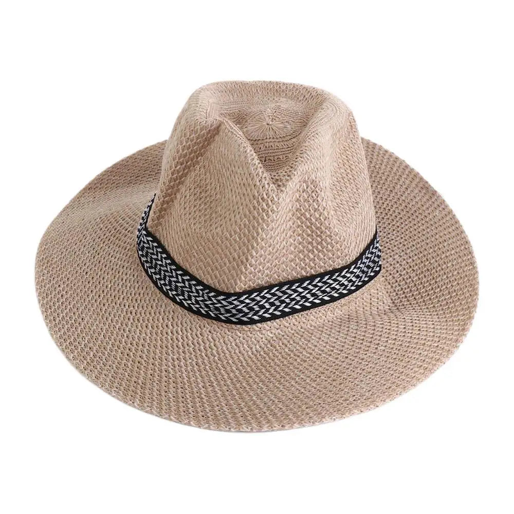 Fisherman Hat Cool Beach Dad Bowler Hat Bohemia Style Male Solid Color Panama Hat Old Man Sun Hat Middle-aged Men Straw Hat