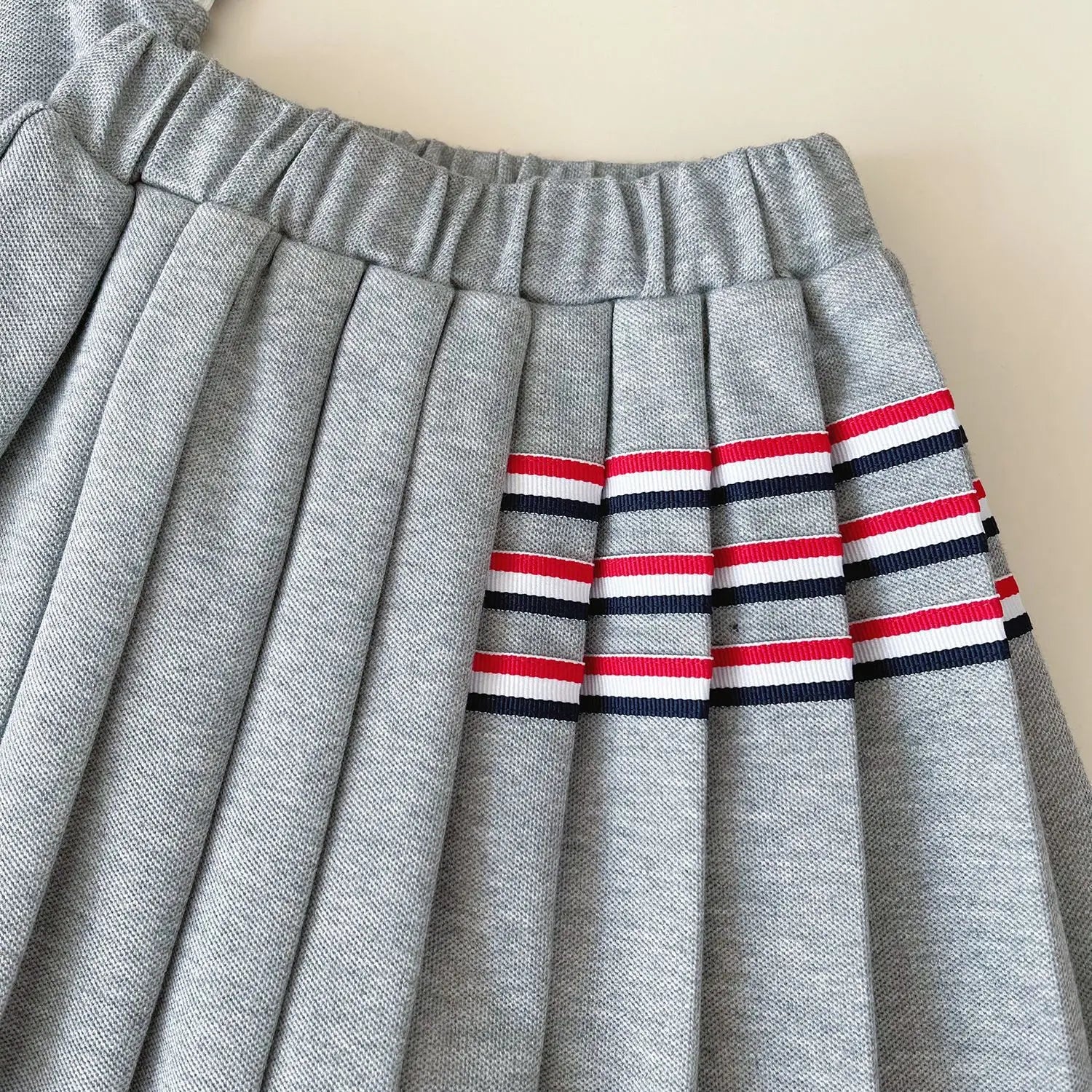 Baby Girl College Style Summer 2PCS Clothes Set Polo Collar Kid Girl Vest Top Set Thin Stylish Stripe Pleated Skirt Belle Outfit