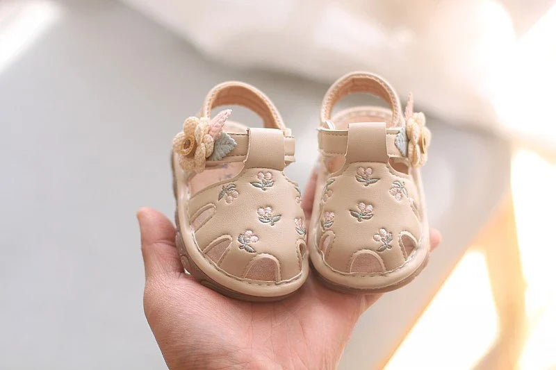 Baby Boys Girls Sandals Summer Baby Wedding Dress Flat Shoes Newborn Crib Shoes First Walkers Prewalkers Shoes