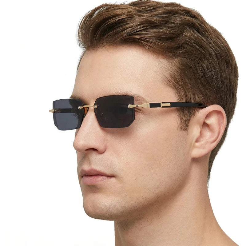 Fashion Rimless Sunglasses Men Women Populare Frameless Sun Glasses Male Female Classic Small Square Summer Traveling Shades