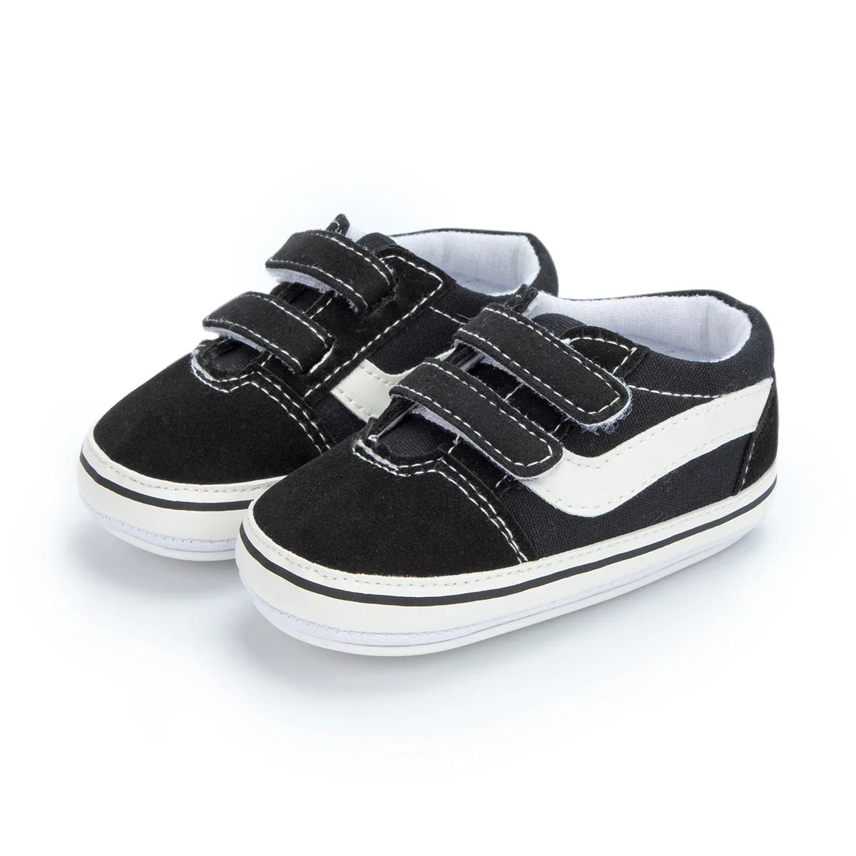 Baby Boy Girl Shoes Canvas Sneakers Non-slip Rubber Sole Plaid Streaks First Walkers Infant Baby Unisex Casual Shoes