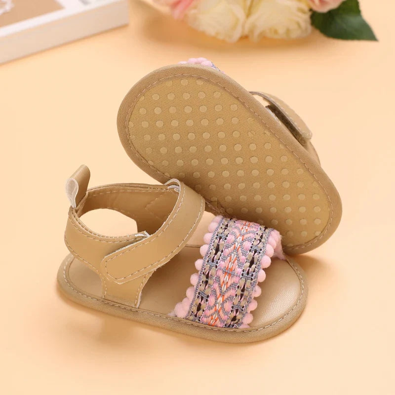 VALEN SINA 0-18M Newborn Baby Girls Summer Shoes Sandals First Walkers Newborn Shoes Casual Soft Sole Sandals Toddler Shoes (Available)