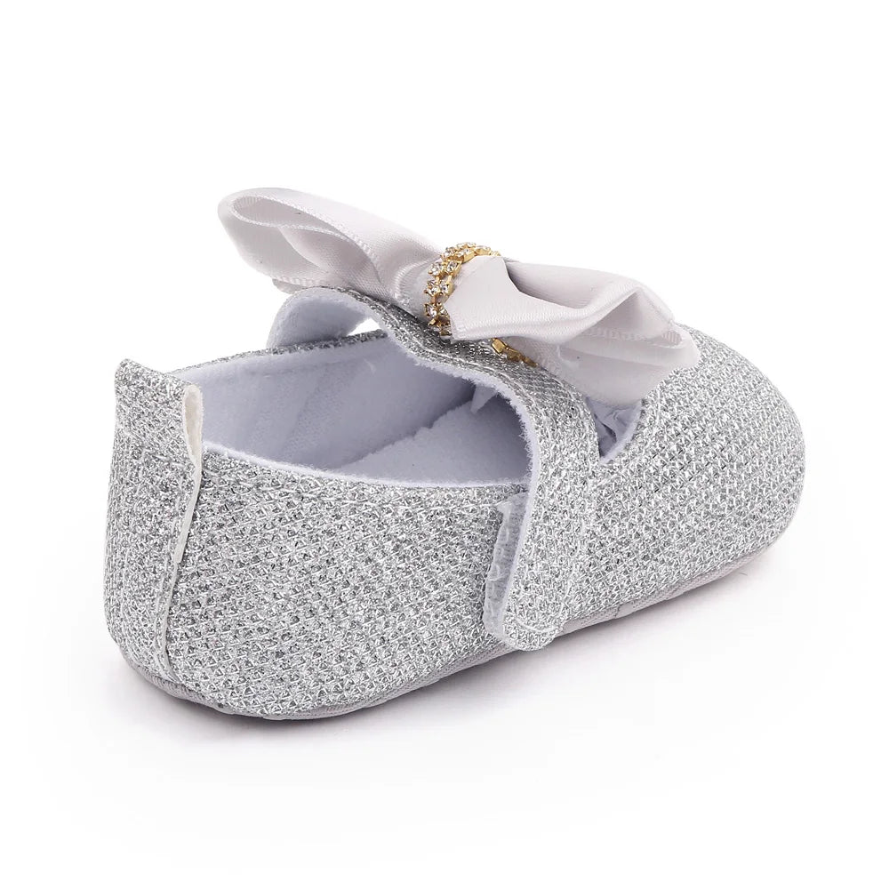 Spring Autumn Beautiful Baby Girl Princess Shoes Soft Soled Butterfly Bowknot Fashion Design Solid Newborn Prewalker Shoes