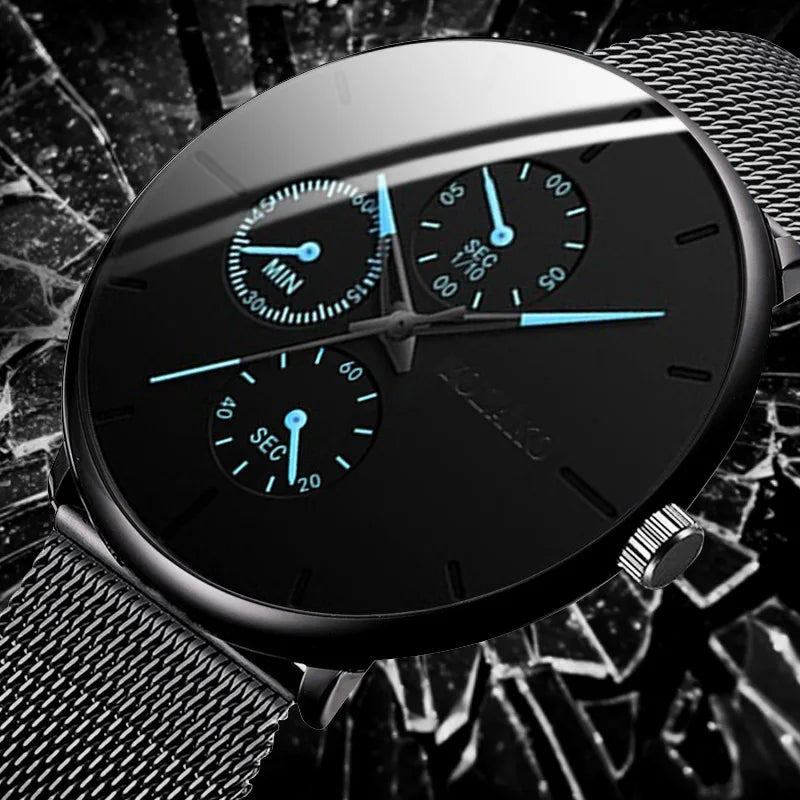 Mens Luxury Watches for Men Business Casual Ultra Thin Clock Male Stainless Steel Mesh Belt Quartz Watch relogio masculino