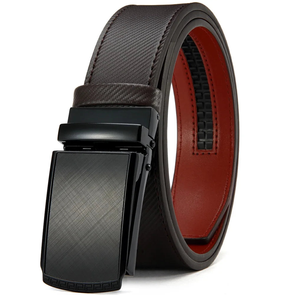 DOOPAI New Mens Belt Hollow Automatic Mens Belt Genuine Leather Luxury Belt  For Men Belt Male Strap Male Metal Automatic Buckle