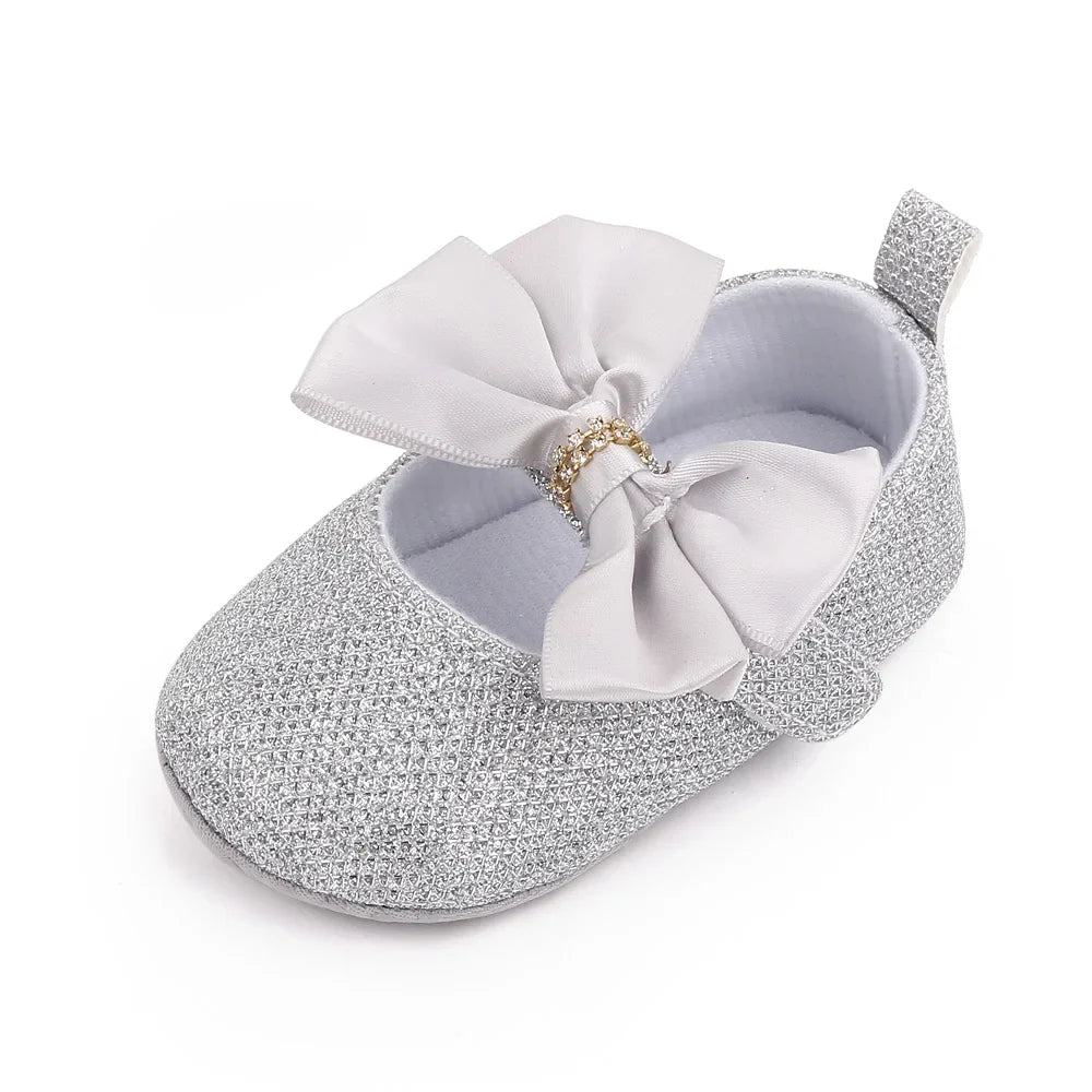 Spring Autumn Beautiful Baby Girl Princess Shoes Soft Soled Butterfly Bowknot Fashion Design Solid Newborn Prewalker Shoes