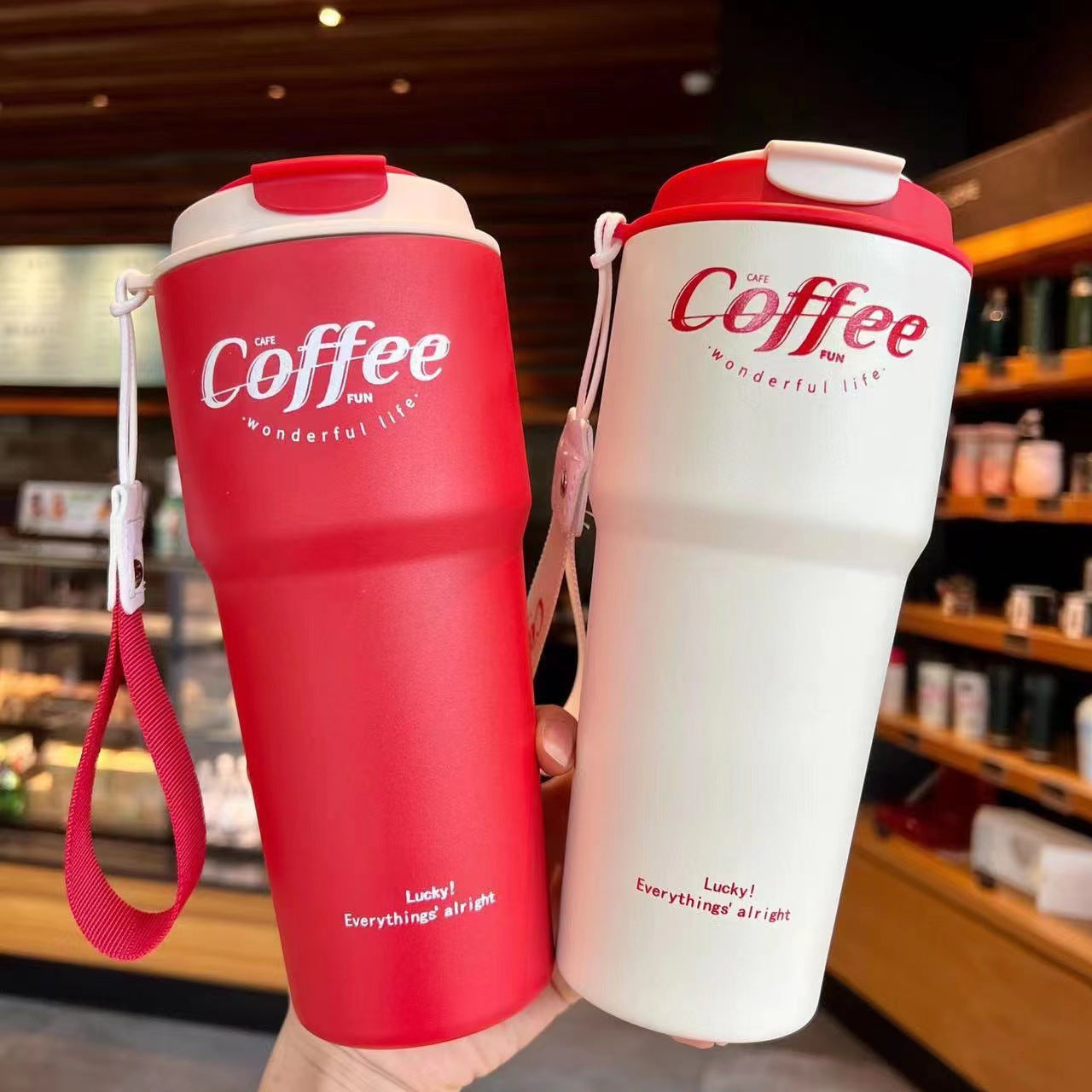 Portable Double Stainless Steel Coffee Mug Leak-Proof Thermos Travel Thermal Vacuum Flask Car Insulated Water Bottle 420ml/620ml