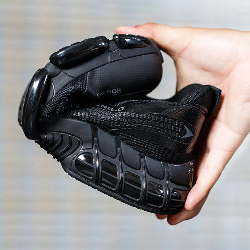 Men's Work Shoes  Rotary Buckle Work Sneakers Protective Shoes Safety Industrial Puncture-Proof Anti-Smash Steel Toe Shoes (Available)
