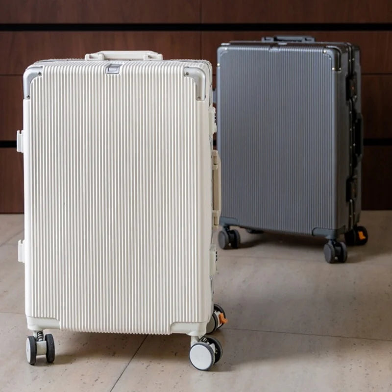 16"/20" Suitcase Carry-on Boarding for Women Travel Trolley Case with Aluminum Frame Password Lock Rolling Luggage 22/24/26/28"