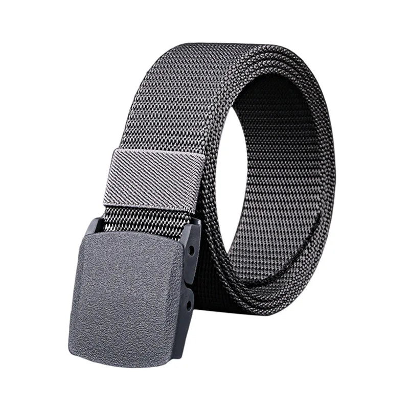 Men Belt Belts Adjustable Belt Men Outdoor Travel Tactical Waist Belt with Plastic Buckle for Pants 120cm