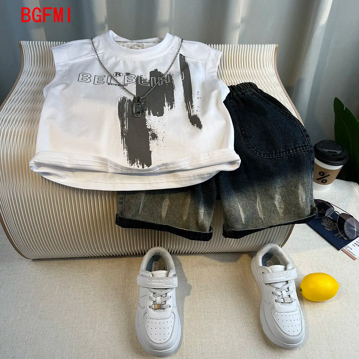 Hot Sale Fashion Baby Boy Suit Summer Clothes Short Sleeve T-shirt Short Jeans 2 Piece Set Kids Outfit Children's Costume