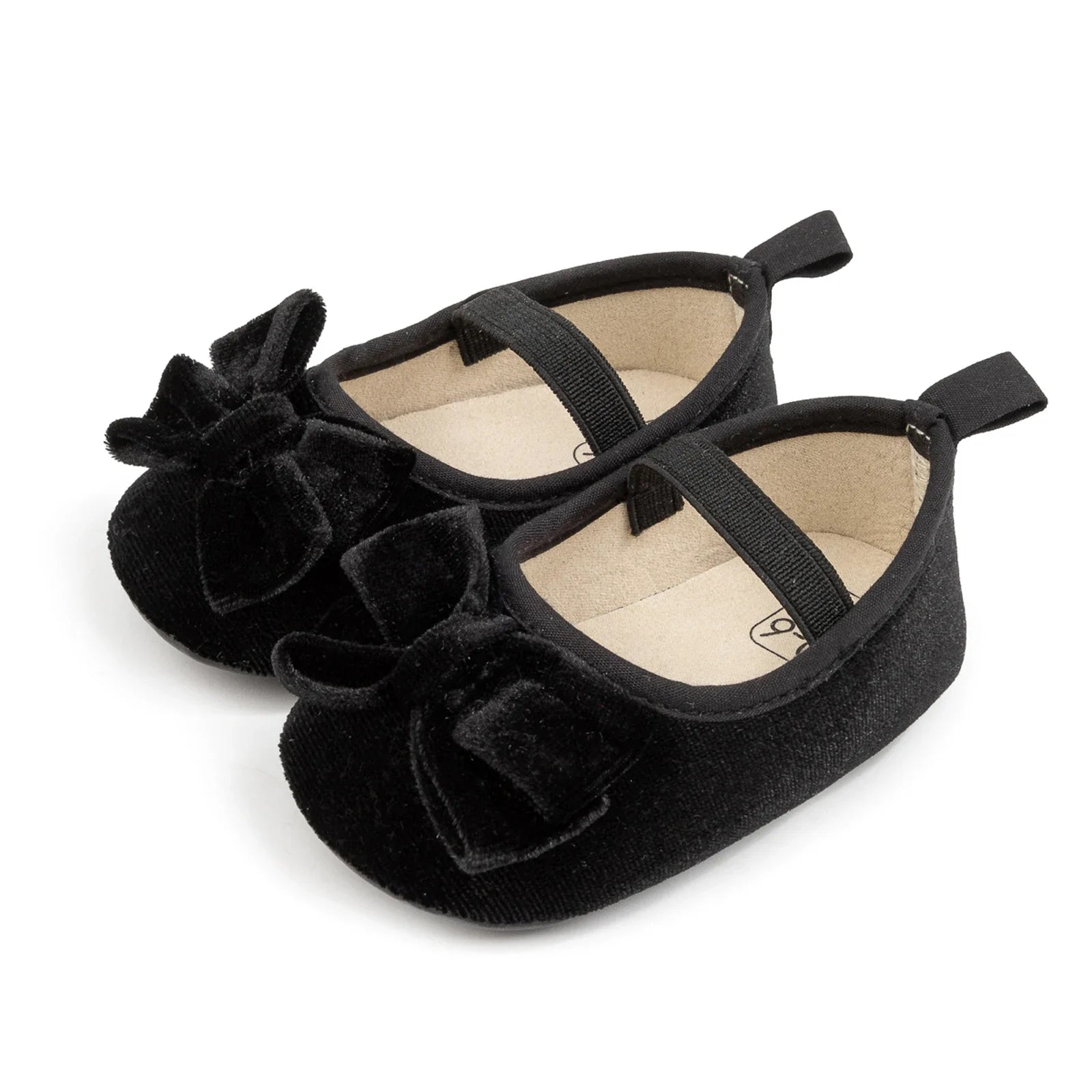 Newborn Baby Girls Mary Jane Flats Cute Bowknot Velvet Toddler Dress Shoes Lovely Princess Infant Crib Shoes for 0-18Months