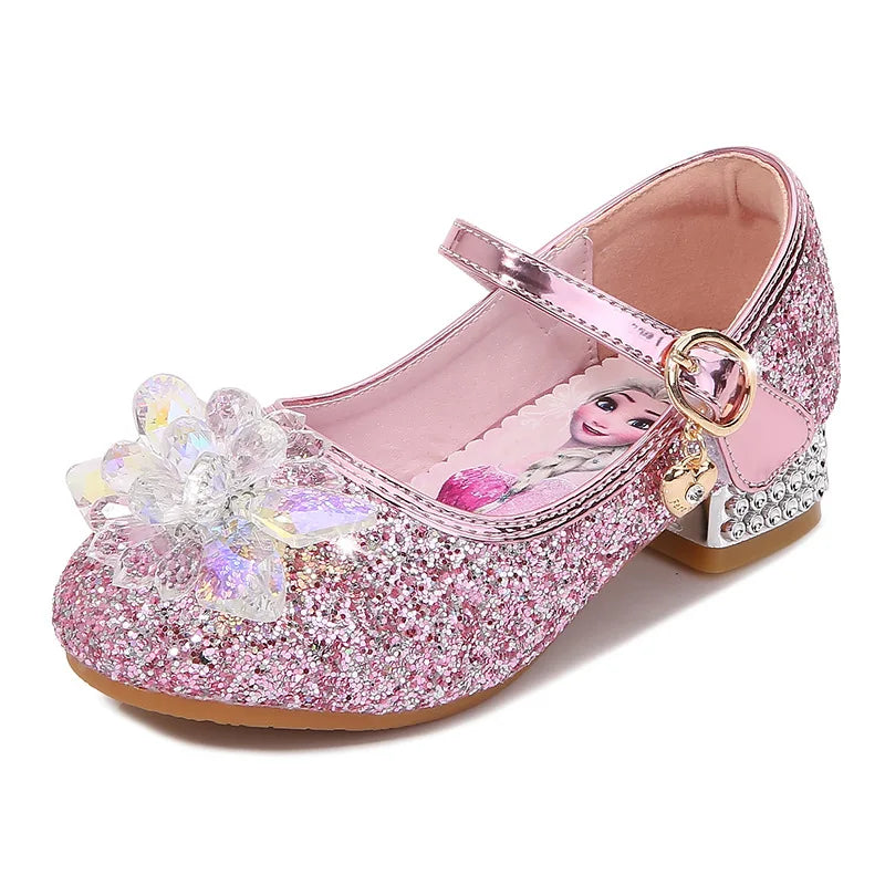 Children's Shoes Ice And Snow Romance Princess Elsa Shoes Girl's Fashion Sandals Crystal Princess Shoes
